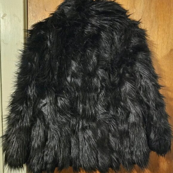 Donna Salyers Fabulous Furs Medium Black Fox Faux Fur Coat - Picture 2 of 7